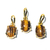 10 Mini Pingente Ponto de Luz Olho de Tigre Cabochão Garra - loja online