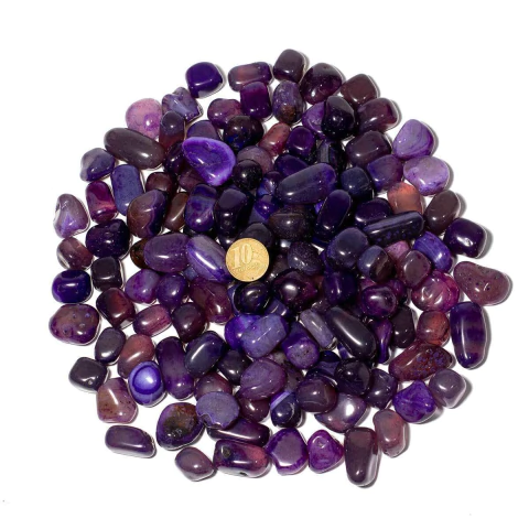 1 Kg Ágata Lilás Pedra Rolada P Extra 10 a 20 mm