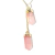Colar Gravata Quartzo Rosa Micro Ponta Natural Dourado