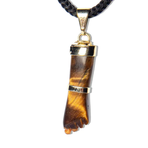 100 Pingente Figa Olho De Tigre Montagem Envolto Dourado