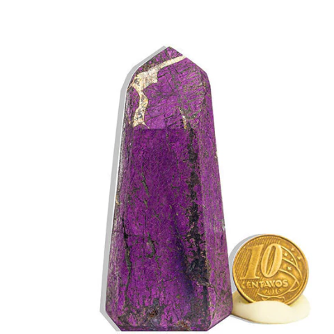 Ponta Purpurita Pedra Lapidado 70 a 90 mm Média 150 Gramas