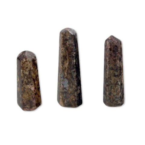 01 Mini Pontinha Bronzita Pedra Extra Natural 25 a 30mm