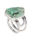 Anel Pedra Esmeralda Bruto Natural Aro Ajustável Prata 950 - comprar online