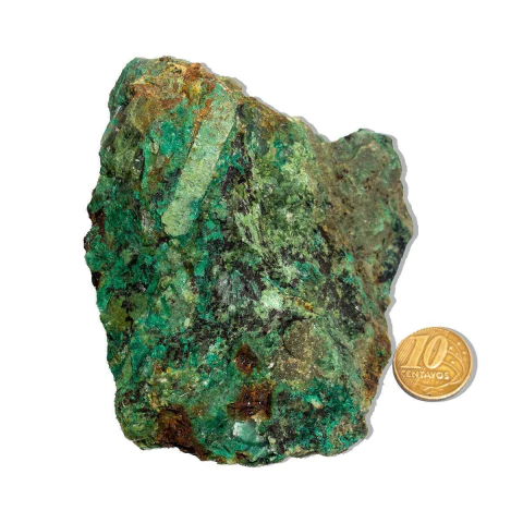 01 Malaquita Pedra Bruto Natural 450 a 500g 10 a 15cm Tipo B