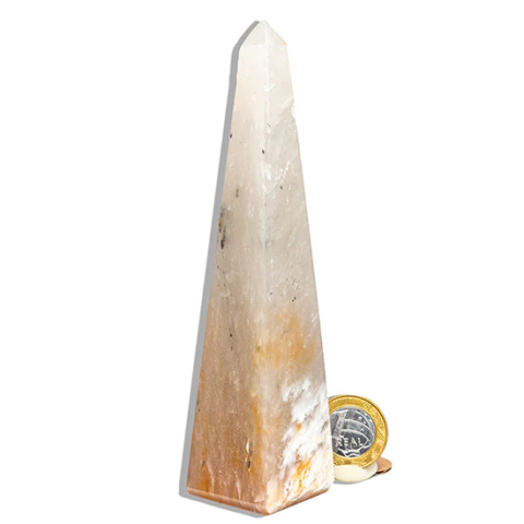 Obelisco Aragonita Raio Laranja Pedra Natural 16cm 141635