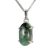 Colar Cabochão Oval Esmeralda Natural na Garra Prata 950 - Distribuidora CristaisdeCurvelo