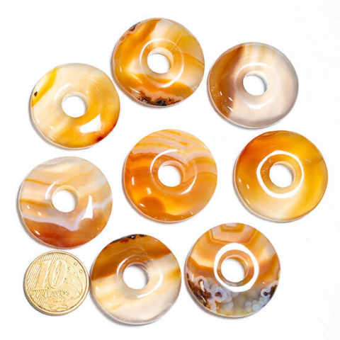 05 Pingente Pedra Pi Agata Cornalina Natural de Garimpo ATACADO