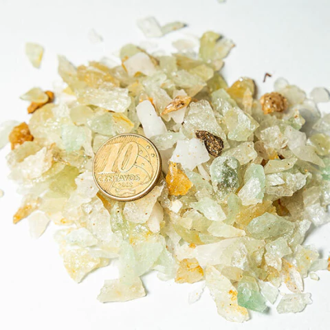 0,2 Kg Cascalho Bruto Ônix Verde Natural 5 a 15mm Tipo B