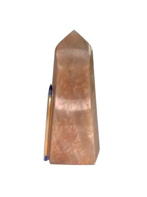 Ponta Quartzo Goiaba Pedra Natural Gerador Grande 20cm 1,9Kg