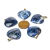 Colar Coração Sodalita Azul Pedra Natural Banhado Dourado - Distribuidora CristaisdeCurvelo