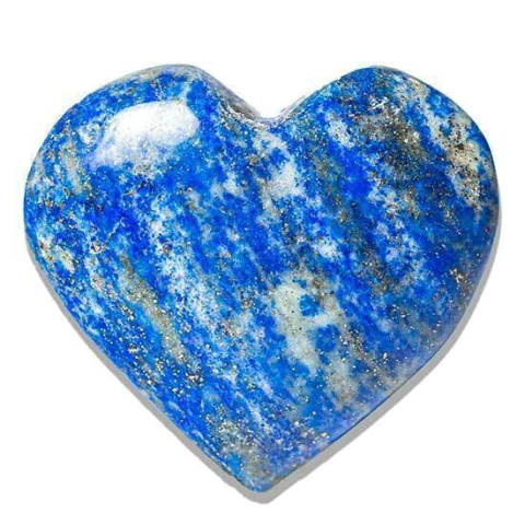 Coração Pedra Lápis Lazúli Natural Lapidação Manual Tipo B