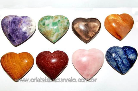 10 Coração Pedras Misto Natural 4 a 6 cm ATACADO