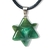 Colar Merkabah Quartzo Verde Pedra Natural Pino Prateado - loja online