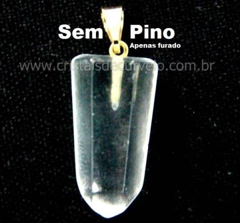 05 Mini Pontinha Quartzo Cristal Lapidado Furado por Cima Média 25mm Atacado
