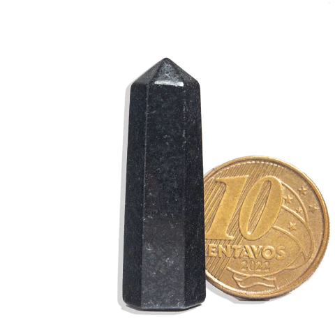 01 Mini Pontinha Quartzo Preto Pedra Extra Natural 25 a 35mm