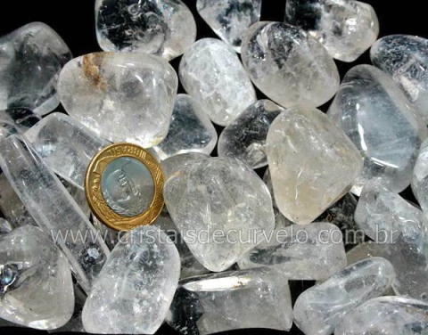 3kg Cristal Transparente Rolado Pedra G 30 a 45mm Tipo C