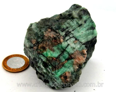 Esmeralda Bahia Canudo Incrustado no Xisto Pedra de Colecionador Cod 338.4