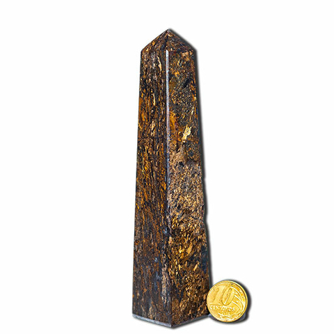 Obelisco Bronzita Natural Lapidação Manual 9 a 12 cm