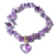 Pulseira Mini Coração Pedra Ametista Cascalho Fibra Silicone na internet
