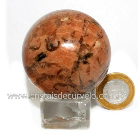 Esfera Turmalina Preta Feldspato Quartzo e Mica Cod 132614