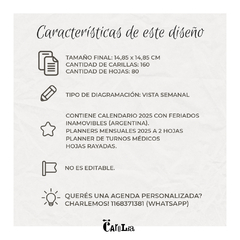 Preventa Agenda 15 x15 semanal 2026 - imprimible (PDF) - tienda online