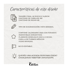 Preventa Agenda A6 semanal horizontal 2026 - imprimible (PDF) - tienda online
