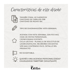 Agenda Docente Perpetua sin fechas- imprimible (PDF) en internet