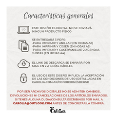 Preventa Agenda A6 semanal horizontal 2026 - imprimible (PDF) - Carolia