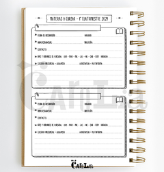 Preventa Agenda de Estudio (universitaria - materias) 2026 - imprimible (PDF) - tienda online