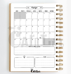 Preventa Agenda semanal 2026 - modelo horizontal floral - imprimible (PDF) en internet