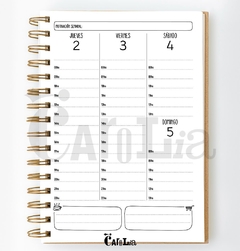 Imagen de Preventa Agenda semanal 2026 - modelo vertical con horario - imprimible (PDF)