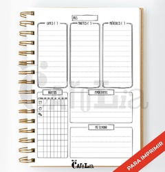 Agenda semanal perpetua - modelo Bullet Journal vertical - imprimible (PDF)