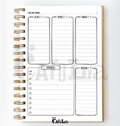 Agenda semanal perpetua - modelo Bullet Journal vertical - imprimible (PDF) - Carolia