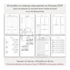 Agenda semanal perpetua - modelo Bullet Journal vertical - imprimible (PDF) en internet