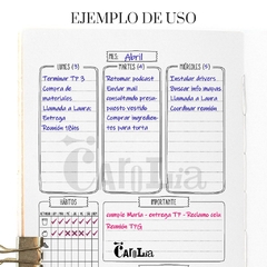 Imagen de Agenda semanal perpetua - modelo Bullet Journal vertical - imprimible (PDF)