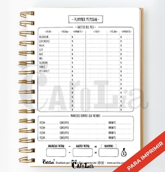 Agenda semanal perpetua - modelo Bullet Journal vertical - imprimible (PDF)