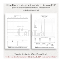 Planner mensual + gastos - modelo neutro - imprimible (PDF) - Carolia