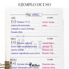Imagen de Planner semanal perpetuo - modelo horizontal neutro - imprimible (PDF)