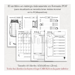 Agenda semanal compacta perpetua - Botánica - imprimible (PDF) en internet