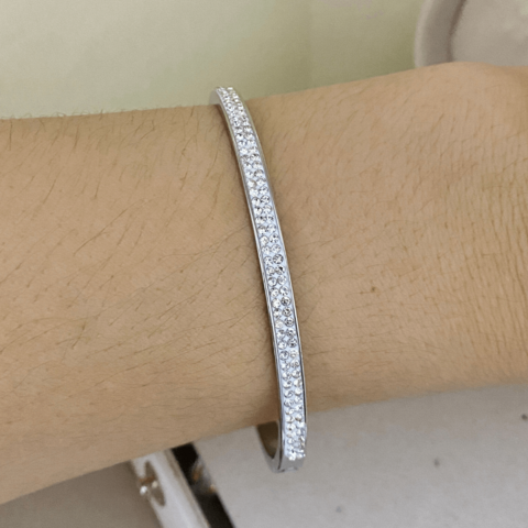 COD8574 BRACELETE FITA ZIRCONIA AÇO F\PRATA