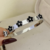 COD8568 BRACELETE FIVE BLACK FLOWERS AÇO PRATA - comprar online