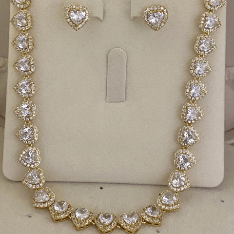 COD8740 CONJUNTO INSPIRAÇÃO ARIANA INTEIRA DOURADO