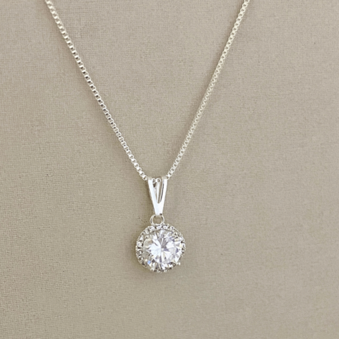 COD8456 COLAR PONTO DE LUZ INSP SWAROVSKI F\PRATA