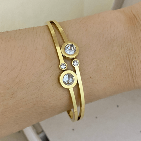 COD8571 BRACELETE INSPIRAÇÃO BV AÇO DOURADO