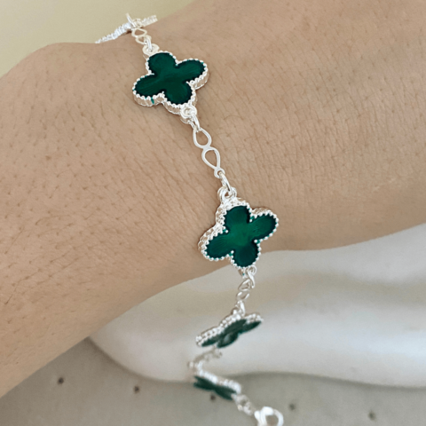 PULSEIRA TREVO GREEN F PRATA
