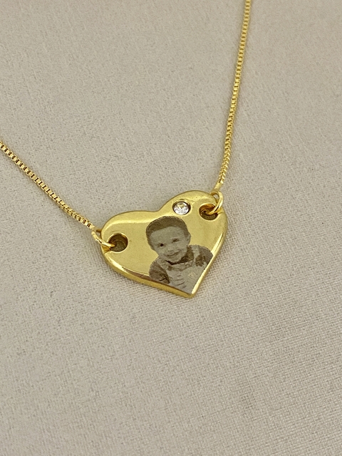COLAR ETERNO CORAÇÃO COM ZIRCÔNIA DOURADO - comprar online