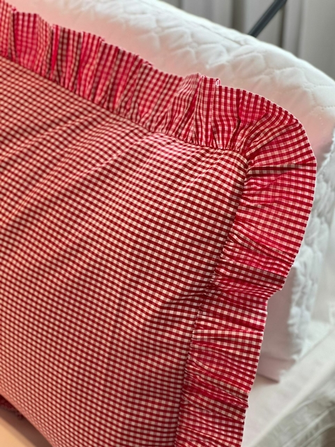 Fronha xadrez vermelho