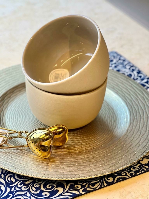 Bowl de cerâmica bege P