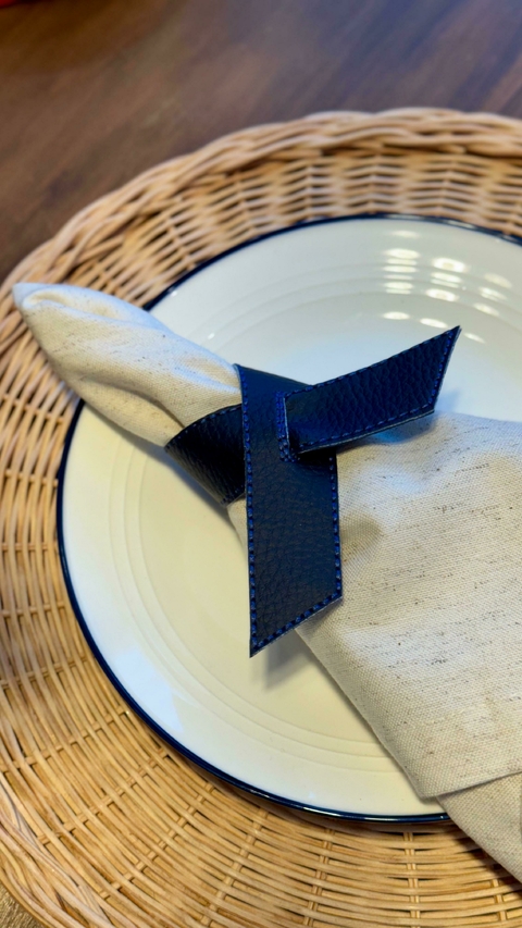 Porta Guardanapo corino azul