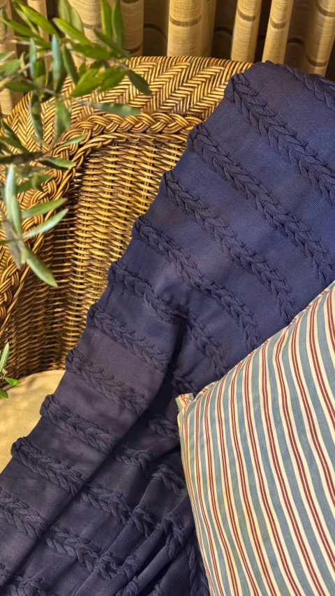 Manta Trança azul marinho - comprar online